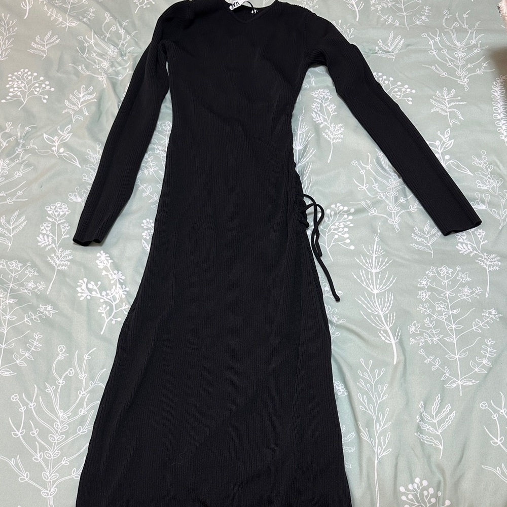Zara Black Long Sleeve Dress
